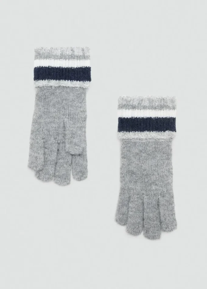 Gestreifte Strickhandschuhe Gestreifte Strickhandschuhe