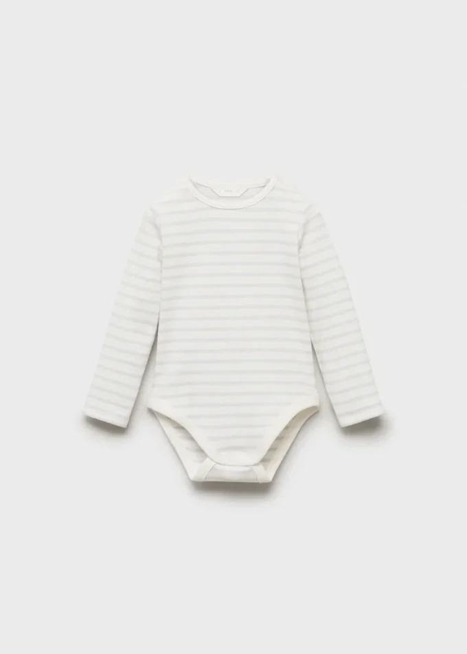 Gestreifter Baby-Body aus Baumwolle