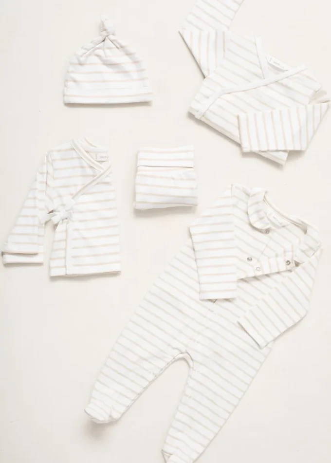 Gestreifte Baumwoll-Leggings
