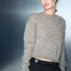 Gestreifter Lurex-Strickpullover
