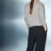 Gestreifter Lurex-Strickpullover