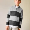 Gestreifter Pullover mit Rundhalsausschnitt