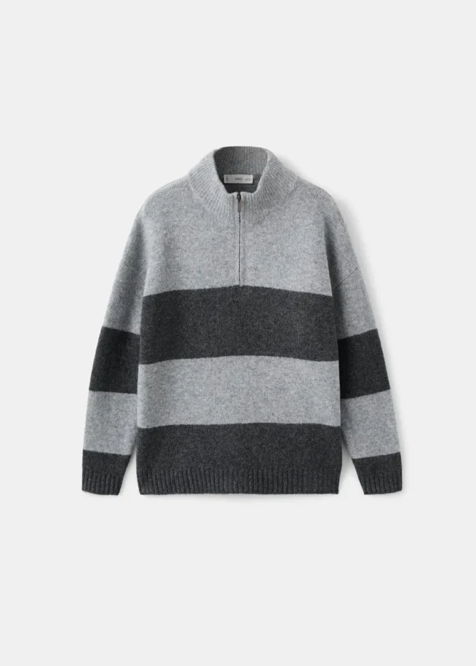 Gestreifter Pullover mit Rundhalsausschnitt