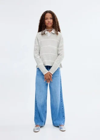 Gestreifter Rollkragenpullover