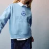 Bedrucktes Sweatshirt mit Stickerei
