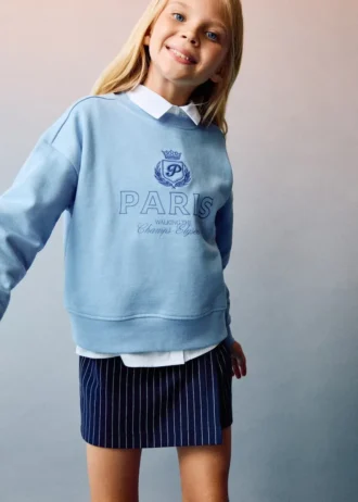 Bedrucktes Sweatshirt mit Stickerei