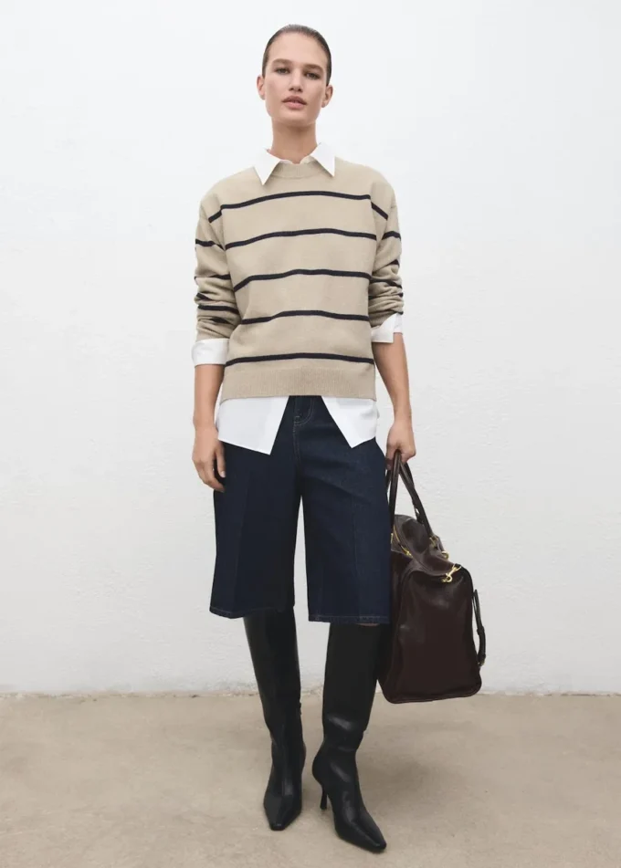 Gestreifter Strickpullover