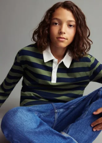 Gestreiftes Baumwoll-Poloshirt
