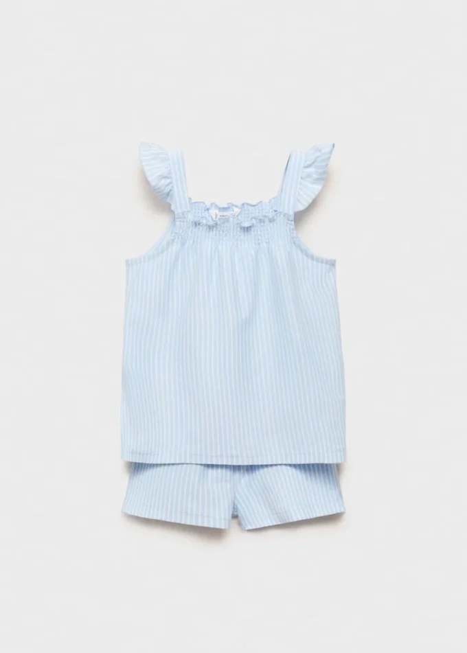 Gestreiftes Baumwoll-Pyjama-Set Gestreiftes Baumwoll-Pyjama-Set
