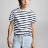 Gestreiftes Baumwoll-T-Shirt Gestreiftes Baumwoll-T-Shirt