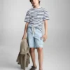 Gestreiftes Baumwoll-T-Shirt Gestreiftes Baumwoll-T-Shirt