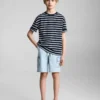 Gestreiftes Baumwoll-T-Shirt Gestreiftes Baumwoll-T-Shirt