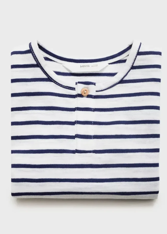 Gestreiftes Baumwoll-T-Shirt Gestreiftes Baumwoll-T-Shirt