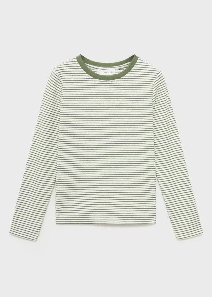 Gestreiftes Baumwoll-T-Shirt Gestreiftes Baumwoll-T-Shirt