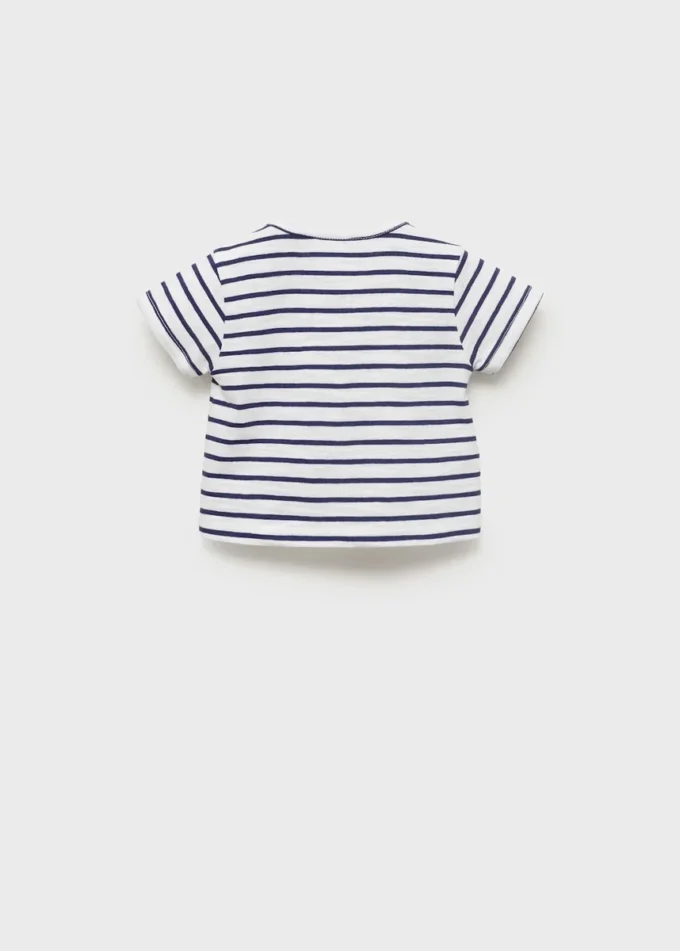 Gestreiftes Baumwoll-T-Shirt Gestreiftes Baumwoll-T-Shirt