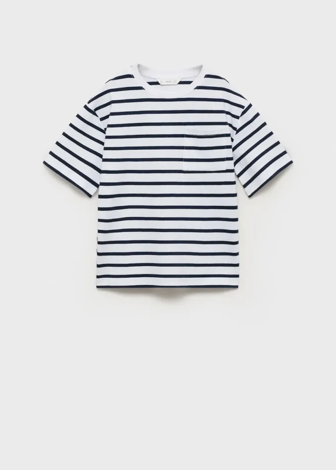 Gestreiftes Baumwoll-T-Shirt Gestreiftes Baumwoll-T-Shirt