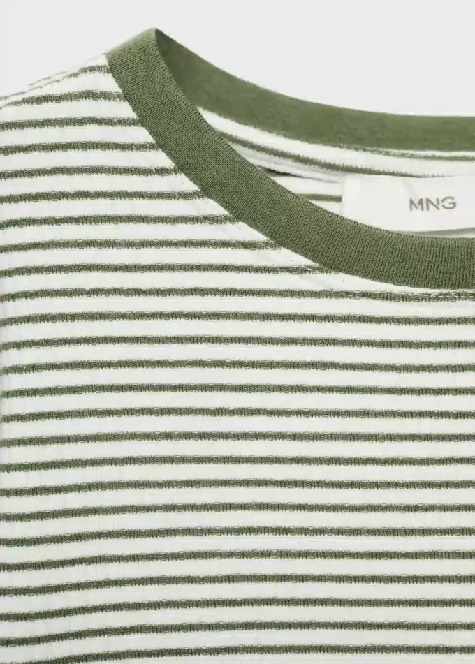 Gestreiftes Baumwoll-T-Shirt Gestreiftes Baumwoll-T-Shirt