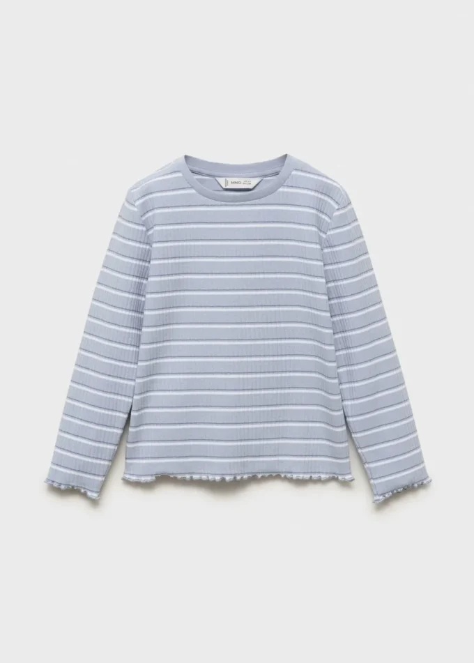 Gestreiftes Baumwoll-T-Shirt Gestreiftes Baumwoll-T-Shirt