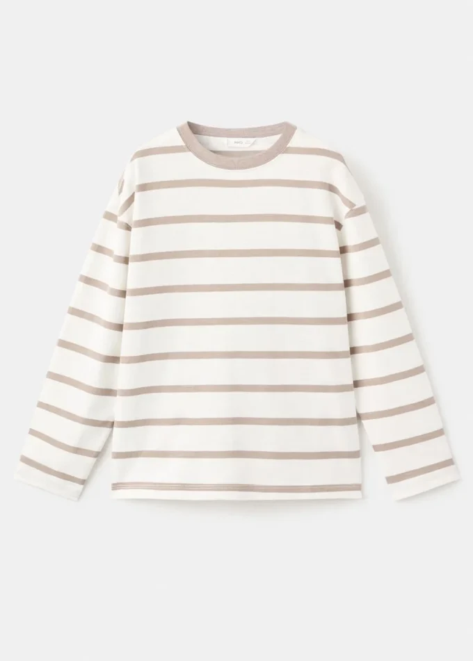 Gestreiftes Baumwoll-T-Shirt Gestreiftes Baumwoll-T-Shirt