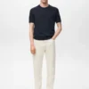 Gestreiftes Baumwoll-T-Shirt mit Lochmuster Gestreiftes Baumwoll-T-Shirt mit Lochmuster