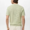 Gestreiftes Baumwoll-T-Shirt mit Lochmuster Gestreiftes Baumwoll-T-Shirt mit Lochmuster