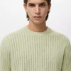 Gestreiftes Baumwoll-T-Shirt mit Lochmuster Gestreiftes Baumwoll-T-Shirt mit Lochmuster