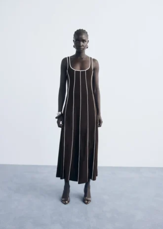 Gestreiftes Baumwollkleid