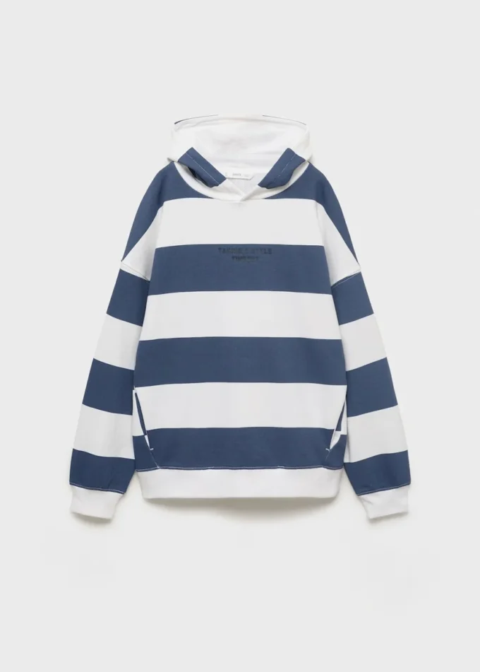 Gestreiftes Kapuzensweatshirt Gestreiftes Kapuzensweatshirt
