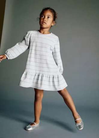 Gestreiftes Kleid aus Baumwollmischung