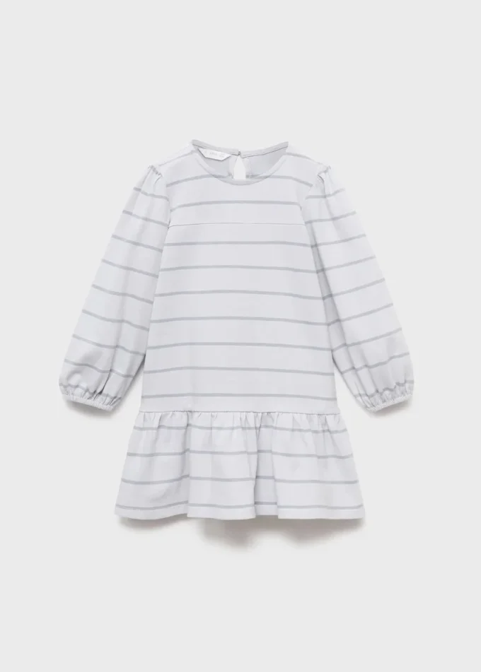 Gestreiftes Kleid aus Baumwollmischung Gestreiftes Kleid aus Baumwollmischung