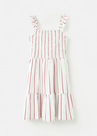 Gestreiftes Kleid mit Rüschen