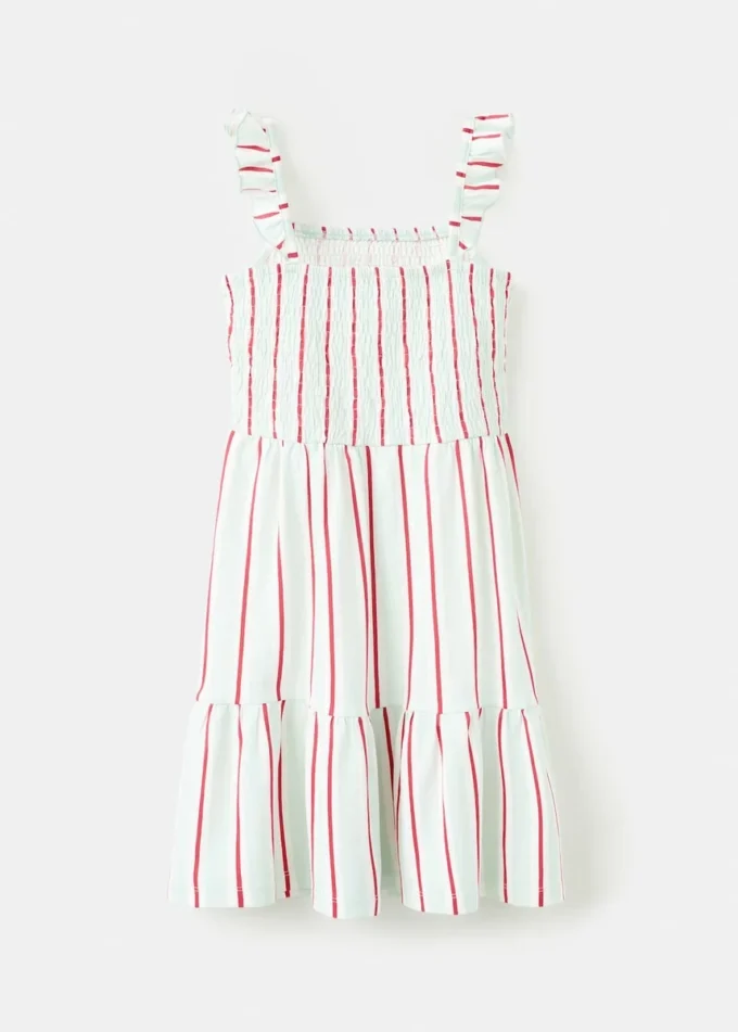 Gestreiftes Kleid mit Rüschen Gestreiftes Kleid mit Rüschen