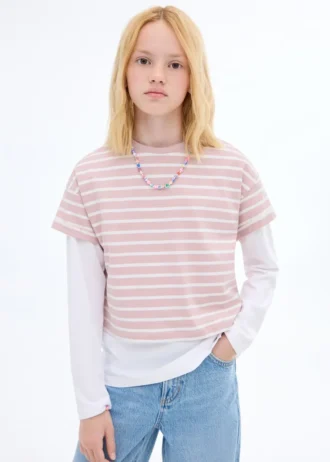 Gestreiftes Kurzarm-T-Shirt