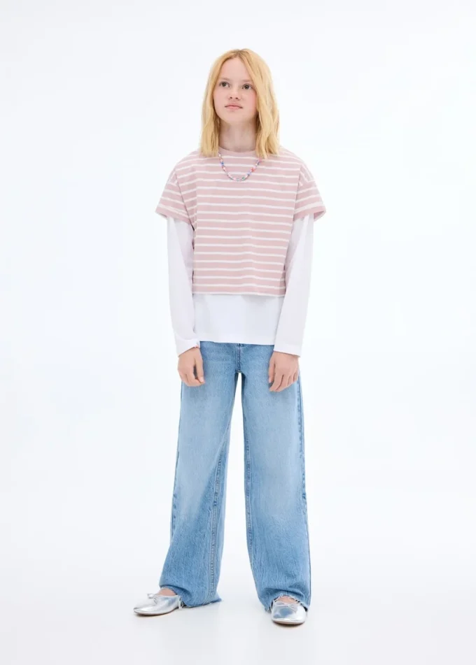 Gestreiftes Kurzarm-T-Shirt Gestreiftes Kurzarm-T-Shirt