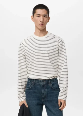 Gestreiftes Langarm-T-Shirt Gestreiftes Langarm-T-Shirt