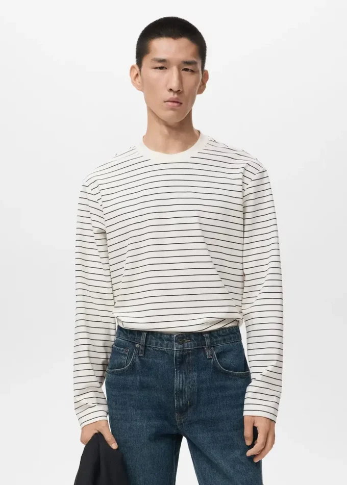 Gestreiftes Langarm-T-Shirt