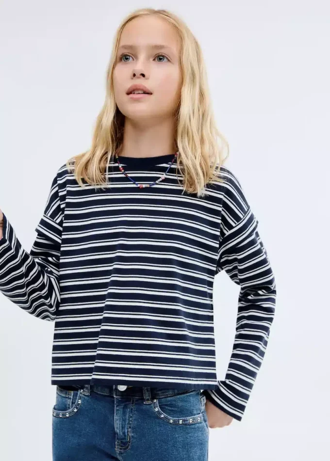 Gestreiftes Langarm-T-Shirt