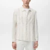 Gestreiftes Leinen-Overshirt Gestreiftes Leinen-Overshirt