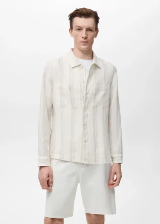 Gestreiftes Leinen-Overshirt