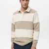 Gestreiftes Polo-Sweatshirt Gestreiftes Polo-Sweatshirt