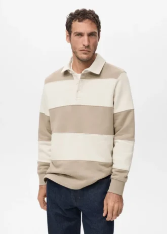 Gestreiftes Polo-Sweatshirt