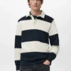 Gestreiftes Polo-Sweatshirt Gestreiftes Polo-Sweatshirt