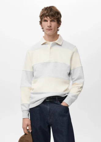 Gestreiftes Polo-Sweatshirt