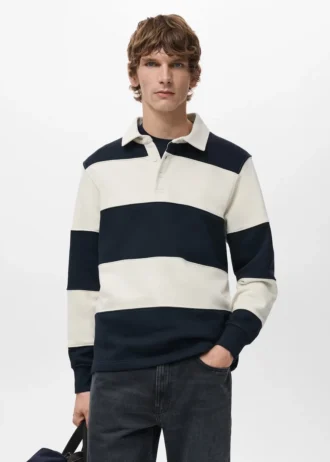 Gestreiftes Polo-Sweatshirt