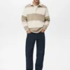 Gestreiftes Polo-Sweatshirt Gestreiftes Polo-Sweatshirt