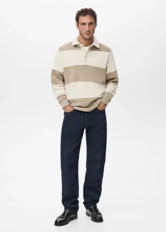 Gestreiftes Polo-Sweatshirt