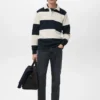 Gestreiftes Polo-Sweatshirt Gestreiftes Polo-Sweatshirt