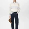 Gestreiftes Polo-Sweatshirt Gestreiftes Polo-Sweatshirt