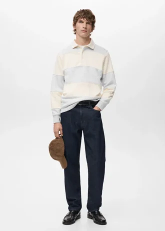 Gestreiftes Polo-Sweatshirt
