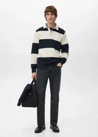 Gestreiftes Polo-Sweatshirt